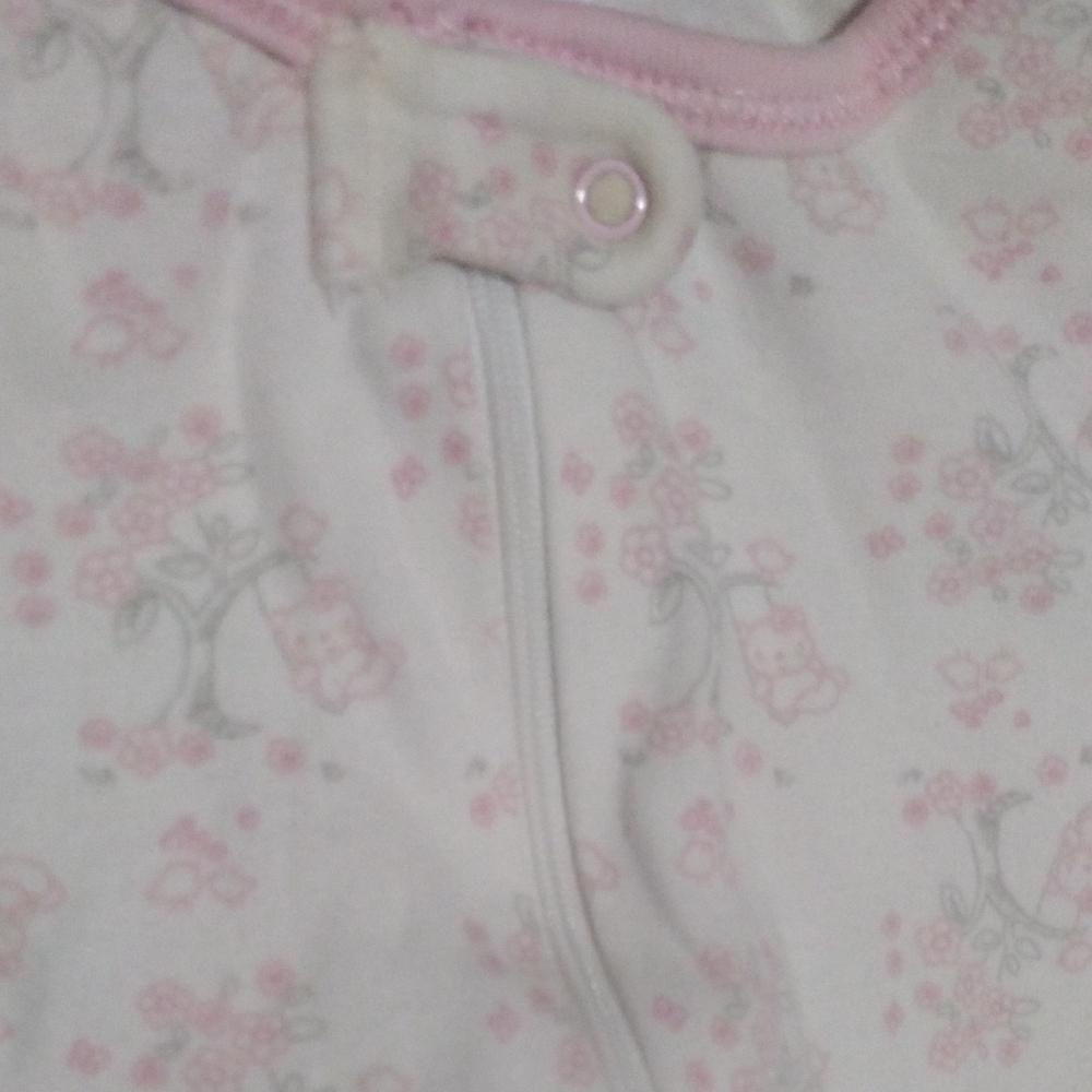 Gerber Pink and White Bear Swinging Footie One Piece​ - Picture 4 of 6